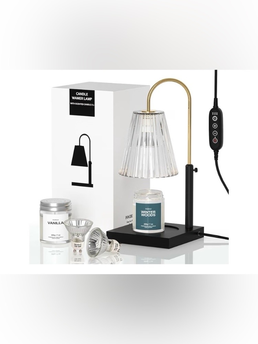 Candle Warmer Lamp with Timer & Dimmer Plus 2 Jar Scented Candles, Electric.NEW